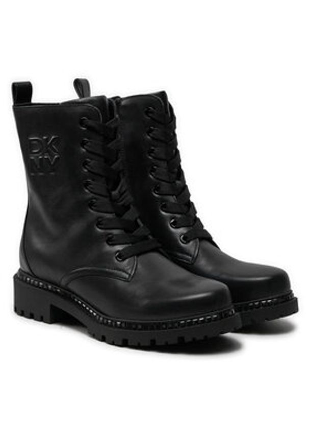 DKNY Botki K4433012 Czarny. Kolor: czarny. Materiał: skóra