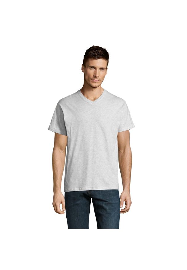 SOL'S - Koszulka Unisex Dla Dorosłych Victory Heather V Neck. Kolor: szary. Sport: turystyka piesza