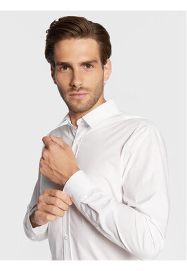 Hugo Koszula Elisha02 50479396 Biały Extra Slim Fit. Kolor: biały. Materiał: bawełna