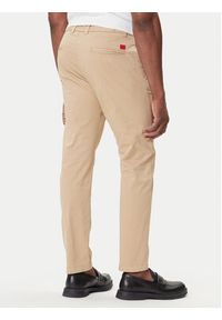Hugo - HUGO Chinosy David251D 50530886 Beżowy Slim Fit. Kolor: beżowy. Materiał: bawełna #4
