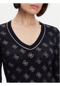 Guess Sweter W5GR07 Z3D60 Granatowy Regular Fit. Kolor: niebieski. Materiał: wiskoza