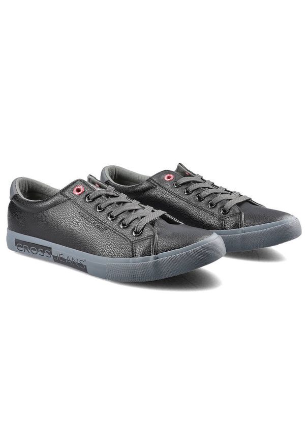 Czarne Trampki Cross Jeans Męskie Sznurowane Buty. Okazja: na co dzień. Zapięcie: sznurówki. Kolor: czarny. Materiał: skóra ekologiczna, materiał, skóra, guma. Szerokość cholewki: normalna. Wzór: aplikacja. Styl: casual, sportowy, klasyczny