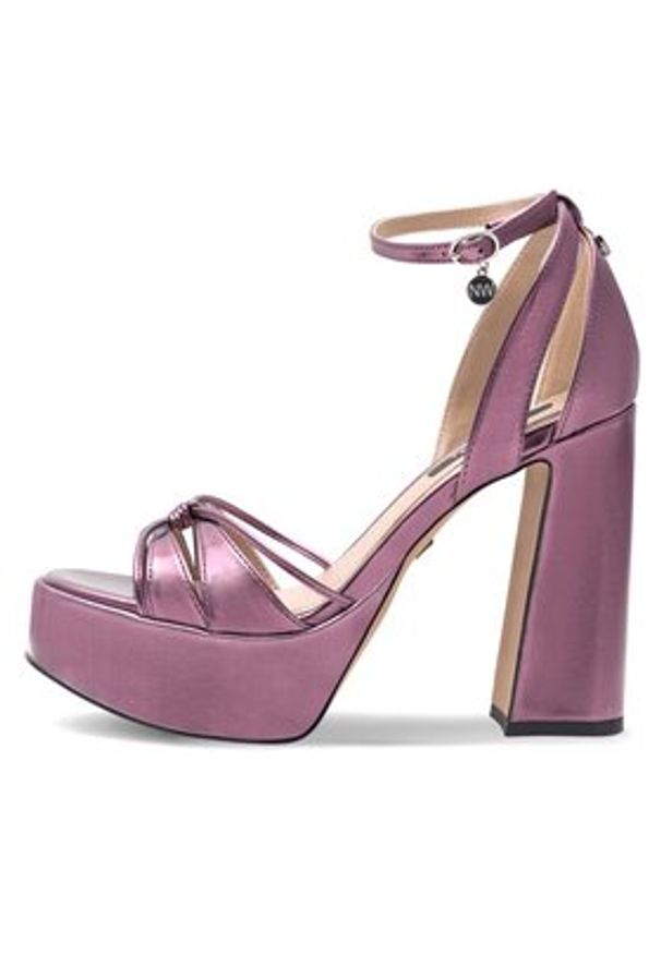 Nine West Sandały Aahida ZL23002CC Fioletowy. Kolor: fioletowy. Materiał: skóra