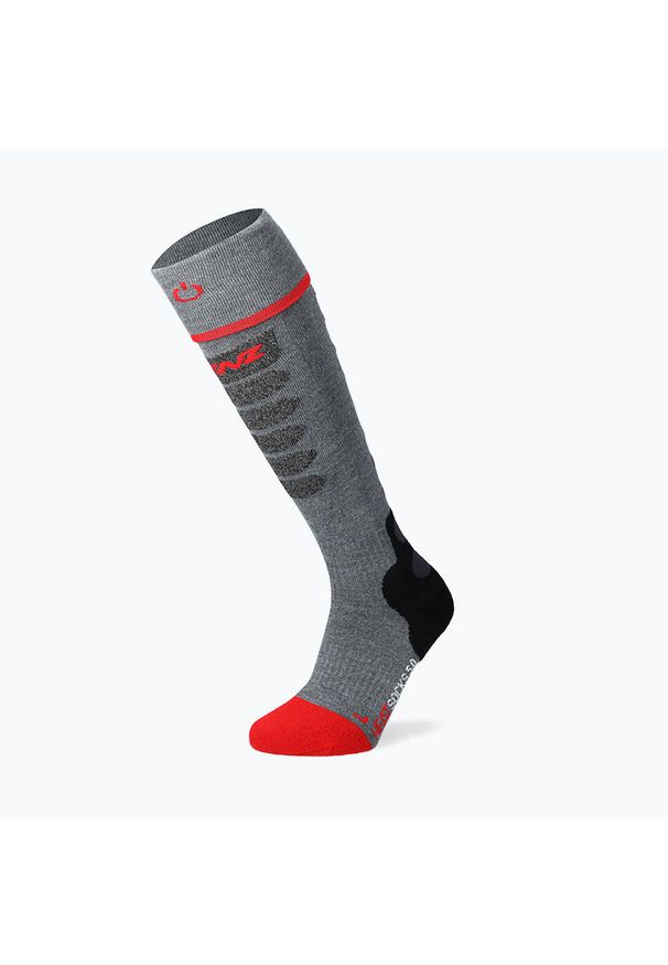LENZ - Skarpety narciarskie podgrzewane Lenz Heat Sock 5.1 Toe Cap Slim Fit. Kolor: czerwony, szary, wielokolorowy. Sport: narciarstwo