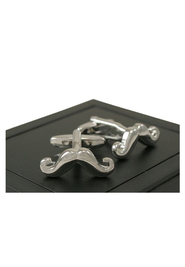 Alties - Spinki do Mankietów - WĄSY, Hipster, Hipsterskie. Kolor: srebrny