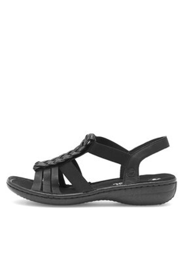 Rieker Sandały 60809-00 Czarny. Kolor: czarny. Materiał: skóra