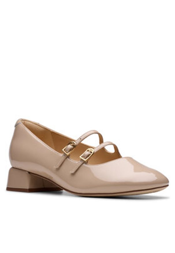 Clarks Półbuty 26181313 Beżowy. Kolor: beżowy. Materiał: lakier, skóra