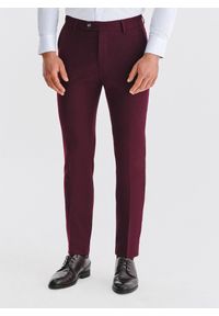 Pako Lorente - PAKO LORENTE – Bordowe spodnie garniturowe. Okazja: na wesele, na co dzień, na ślub cywilny. Kolor: czerwony. Materiał: poliester, wiskoza, elastan. Styl: casual, elegancki