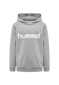 Bluza dziecięca z kapturem Hummel Cotton Logo. Typ kołnierza: kaptur. Kolor: szary