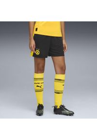 Puma - Damskie szorty Borussia Dortmund 25/26 PUMA Black Faster Yellow. Kolor: czarny, wielokolorowy, żółty. Materiał: tkanina. Sport: fitness, piłka nożna