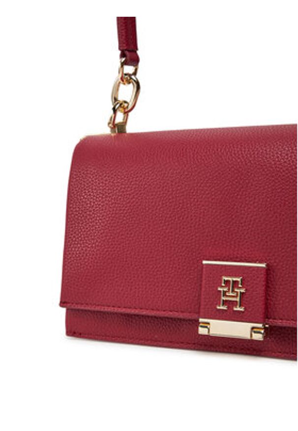 TOMMY HILFIGER - Tommy Hilfiger Torebka Th Her Med Crossover AW0AW17216 Czerwony. Kolor: czerwony. Materiał: skórzane