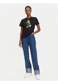 Karl Lagerfeld - KARL LAGERFELD T-Shirt A3W17090 Czarny Regular Fit. Typ kołnierza: dekolt w karo. Kolor: czarny. Materiał: bawełna #5