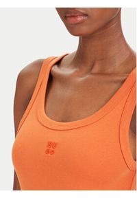 Hugo - HUGO Top Datamia 50514489 Pomarańczowy Slim Fit. Kolor: pomarańczowy. Materiał: bawełna #2