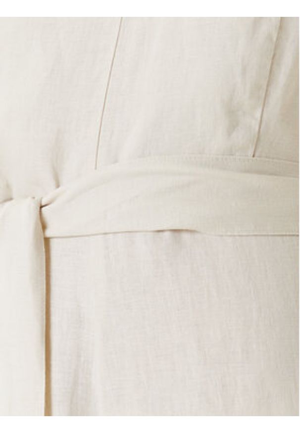 United Colors of Benetton - United Colors Of Benetton Kombinezon 4AGHDT00E Beżowy Wide Leg. Kolor: beżowy. Materiał: len