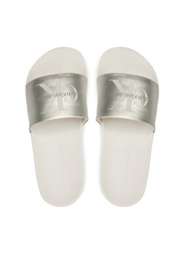 Calvin Klein Jeans Klapki Slide Ny Pearl YW0YW01243 Niebieski. Kolor: niebieski. Materiał: syntetyk