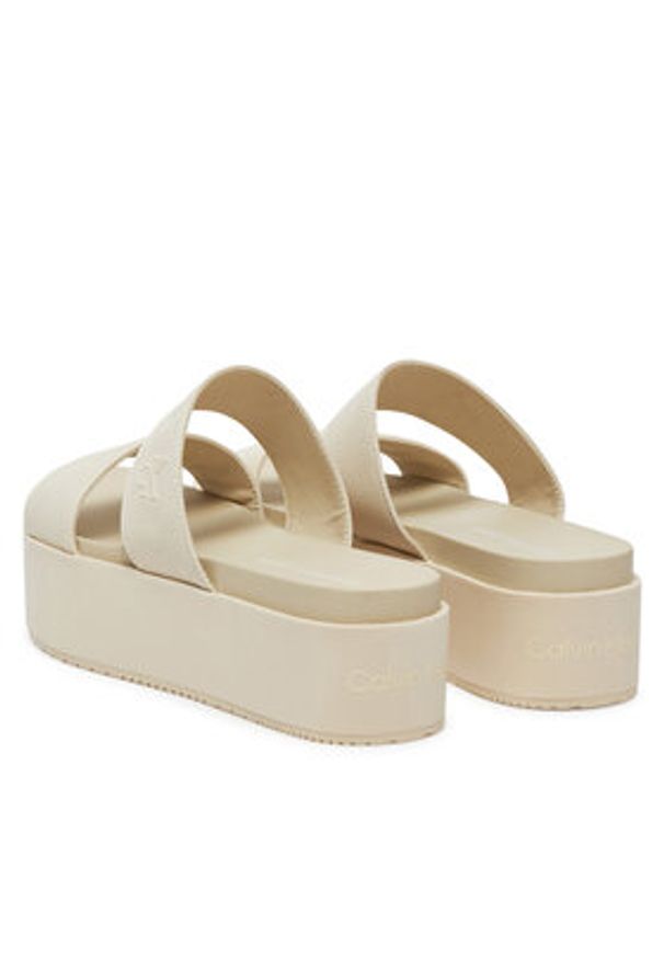 Calvin Klein Jeans Klapki Flatform Sandal Webbing In YW0YW01789 Écru. Materiał: materiał