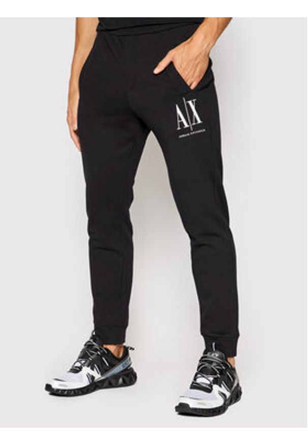 Spodnie dresowe Armani Exchange. Kolor: czarny. Materiał: dresówka, bawełna