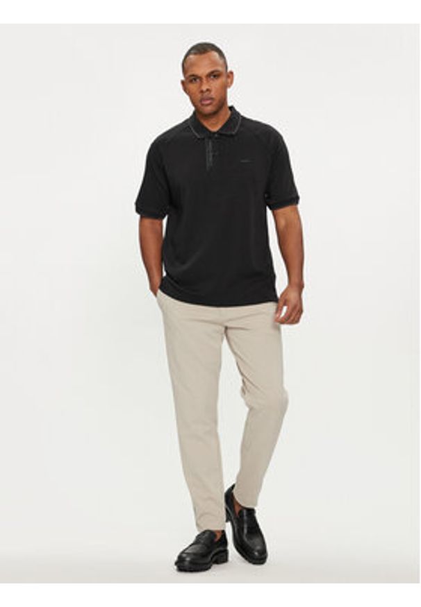 Calvin Klein Polo Logo Tape K10K112463 Czarny Regular Fit. Typ kołnierza: polo. Kolor: czarny. Materiał: bawełna
