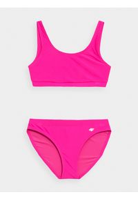 4F JUNIOR - Kostium kąpielowy dwuczęściowy dziewczęcy. Kolor: różowy. Materiał: dzianina, materiał #1