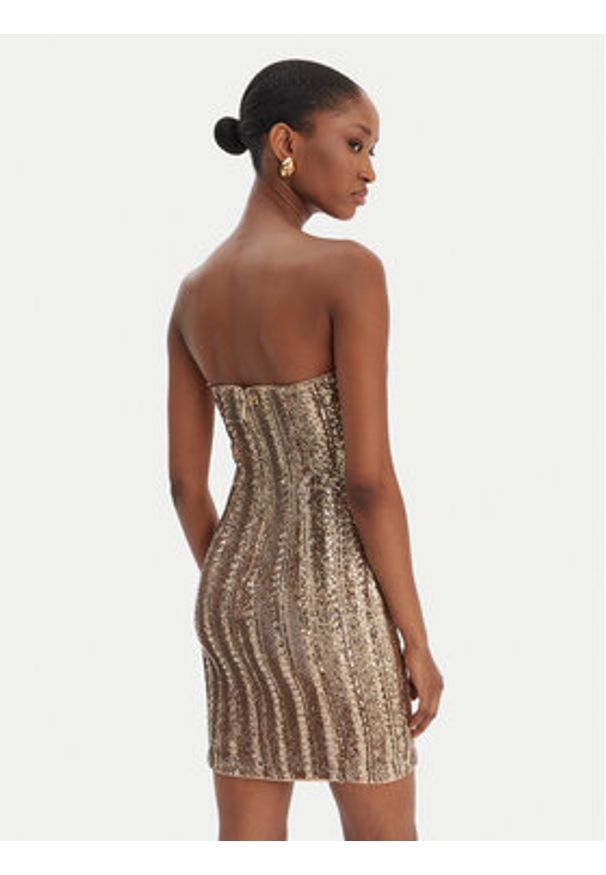 Marciano Guess Sukienka koktajlowa 6RGK00 6357A Złoty Slim Fit. Kolor: złoty. Materiał: syntetyk. Styl: wizytowy