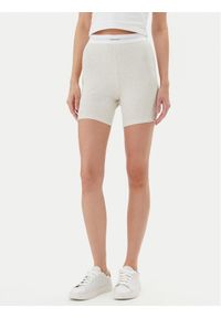 Calvin Klein Underwear Szorty piżamowe 000QS7216E Beżowy Slim Fit. Kolor: beżowy. Materiał: bawełna