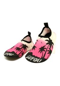 Buty neopronowe do wody ProWater czarne różowe czarne. Kolor: czarny, różowy, wielokolorowy. Materiał: tkanina. Sport: pływanie #6