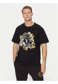 Versace Jeans Couture T-Shirt 78GAHC01 Czarny Regular Fit. Kolor: czarny. Materiał: bawełna