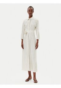 Marella Sukienka koszulowa Denis 2513221111200 Biały Regular Fit. Kolor: biały. Materiał: wiskoza. Typ sukienki: koszulowe #1