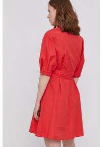 Pennyblack Sukienka kolor czerwony mini rozkloszowana. Kolor: czerwony. Materiał: tkanina. Długość rękawa: krótki rękaw. Wzór: gładki. Typ sukienki: rozkloszowane. Długość: mini #5