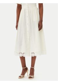 TwinSet - TWINSET Spódnica trapezowa 251TT2095 Écru Regular Fit. Kolor: kremowy. Materiał: bawełna #1