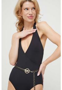 MICHAEL Michael Kors jednoczęściowy strój kąpielowy kolor czarny lekko usztywniona miseczka. Kolor: czarny. Materiał: dzianina. Wzór: gładki #1