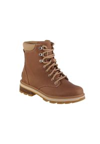 sorel - Buty do chodzenia damskie Sorel Lennox Lace Stkd Wp. Wysokość cholewki: za kostkę. Zapięcie: sznurówki. Kolor: brązowy. Materiał: guma, skóra, tkanina, materiał, syntetyk. Szerokość cholewki: normalna. Sport: turystyka piesza