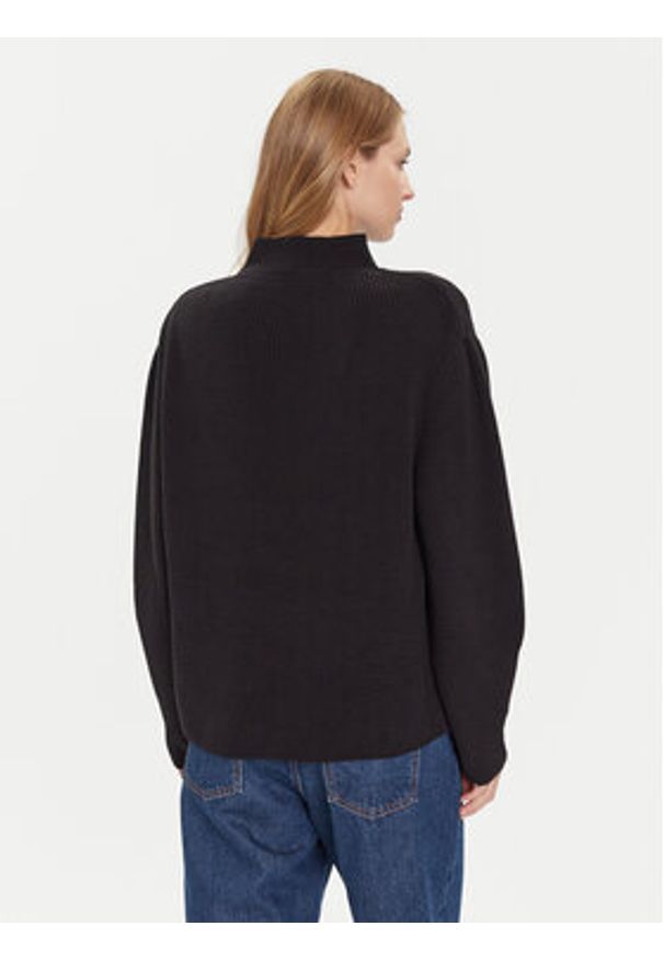 Tommy Jeans Sweter Badge DW0DW21676 Czarny Relaxed Fit. Kolor: czarny. Materiał: bawełna
