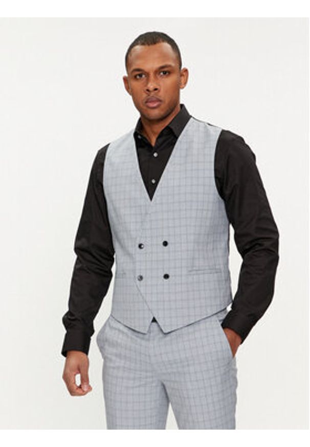 Hugo Garnitur Arti/Hesten 50513538 Szary Extra Slim Fit. Kolor: szary. Materiał: syntetyk
