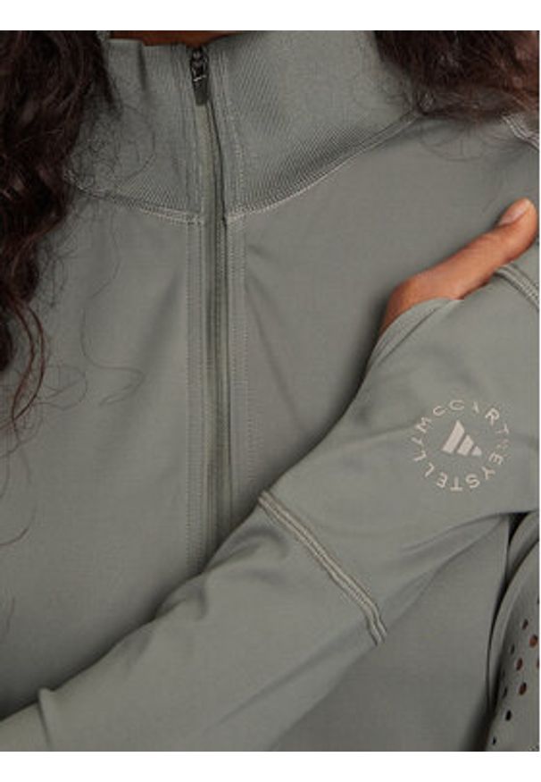 Adidas by Stella McCartney - adidas by Stella McCartney Koszulka techniczna Training Midlayer JW4552 Zielony Slim Fit. Kolor: zielony. Materiał: syntetyk