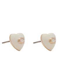 Coach Kolczyki Enamel Heart Stud Earrings 37479226GLD100 Srebrny. Materiał: metalowe, srebrne. Kolor: srebrny