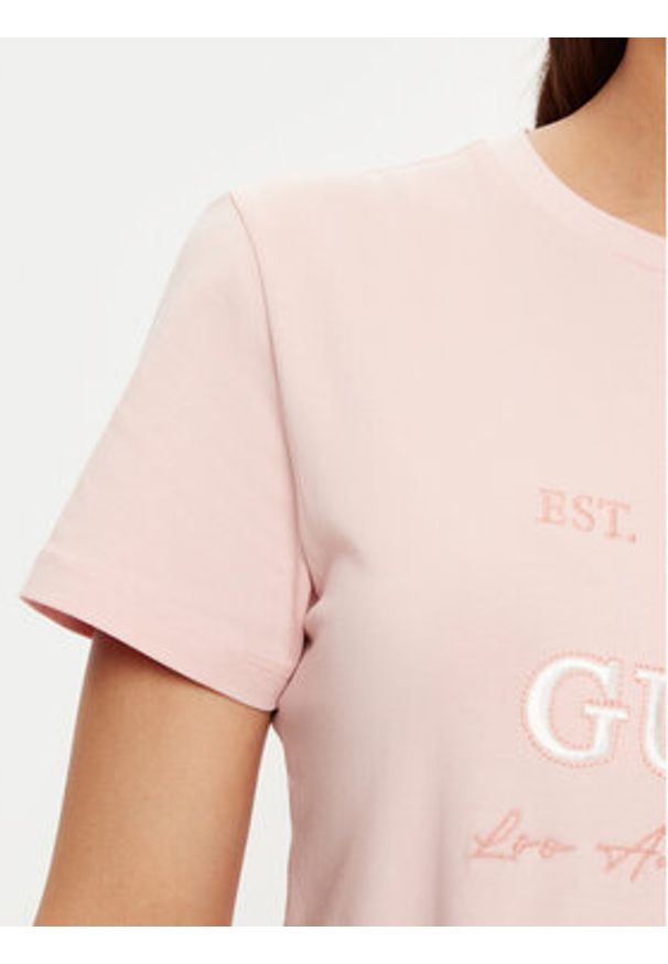 Guess T-Shirt V5RI05 J1314 Różowy Regular Fit. Kolor: różowy. Materiał: bawełna