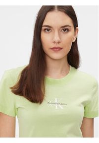 Calvin Klein Jeans T-Shirt Monologo J20J222564 Zielony Slim Fit. Kolor: zielony. Materiał: bawełna #3