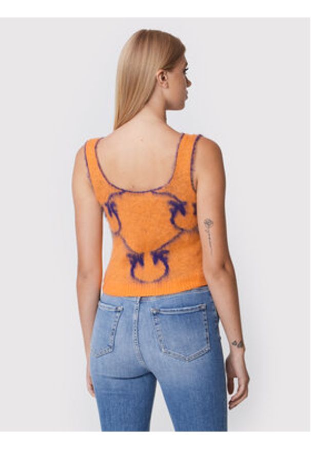 Pinko Top Laurie 1G17WV A007 Pomarańczowy Regular Fit. Kolor: pomarańczowy. Materiał: syntetyk