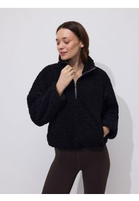 Reserved - Bluza ze sztucznego baranka - czarny. Kolor: czarny #1