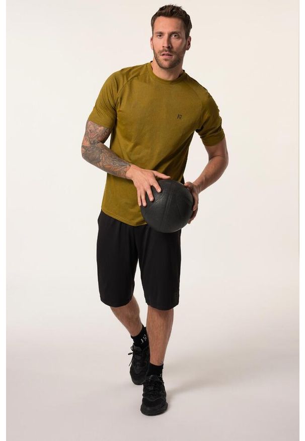 JAY-PI - Męska Koszulka funkcyjna fitness rękaw 1/2 do 7 XL. Kolekcja: plus size. Kolor: zielony. Materiał: poliester, materiał, elastan. Sport: fitness