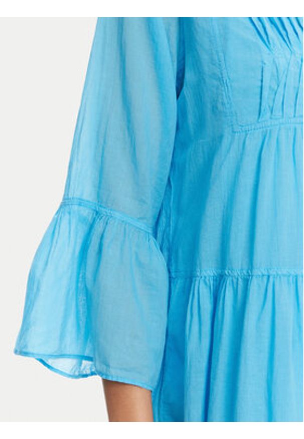 Devotion Twins - Devotion TWINS Sukienka letnia Symbol 025.329.1G Niebieski Loose Fit. Kolor: niebieski. Materiał: bawełna. Sezon: lato