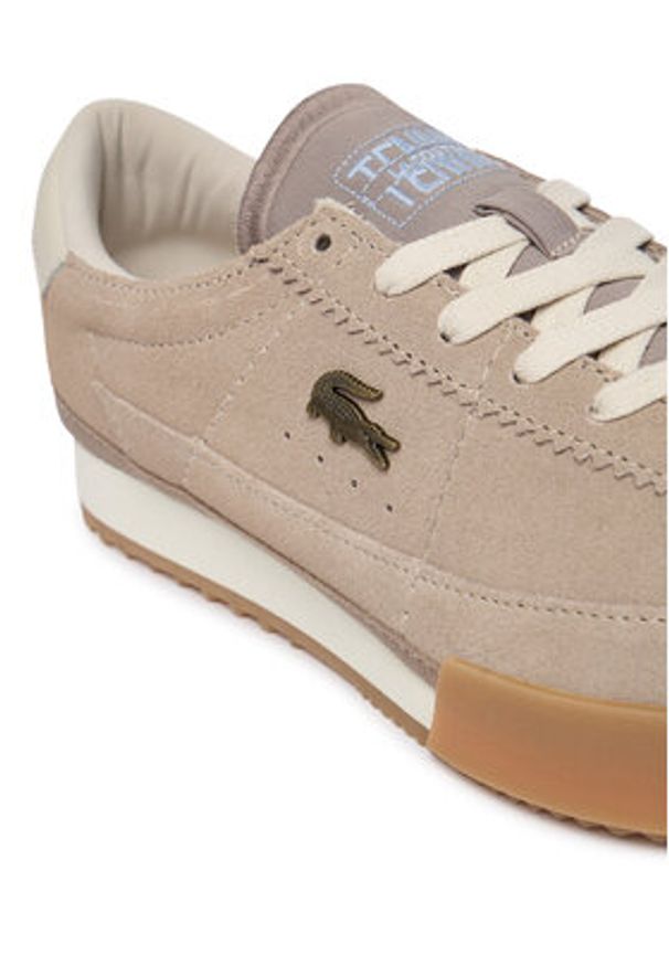 Lacoste Sneakersy Aura 51SFA0073 Beżowy. Kolor: beżowy. Materiał: skóra, zamsz