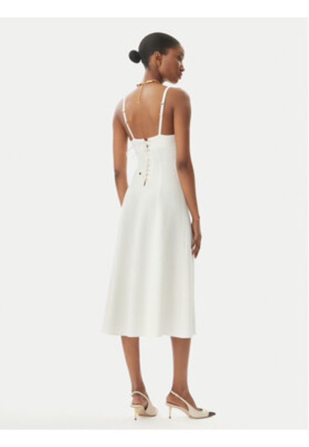 Elisabetta Franchi Sukienka koktajlowa AB74852E2 360 Biały Regular Fit. Kolor: biały. Materiał: syntetyk. Styl: wizytowy