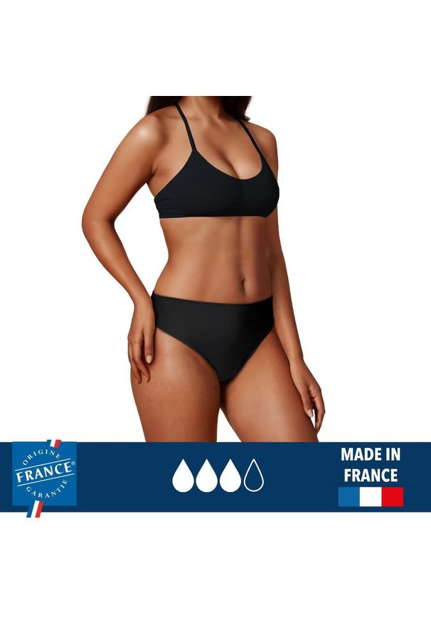 PLIM UNDERWEAR - Dół menstruacyjnego stroju kąpielowego- duża chłonność. Kolor: czarny