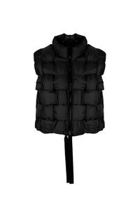 La Haine Inside Us Bezrękawnik "Down Vest Unisex" | LW941 | Kobieta | Czarny. Okazja: do pracy, na spacer. Kolor: czarny. Materiał: poliamid. Długość rękawa: bez rękawów. Wzór: jednolity, paski. Sezon: lato #4