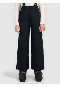 4f - 4F Spodnie narciarskie membrana 8000 dziewczęce - czarne 122 (6-7 lat). Kolor: czarny. Materiał: poliester, materiał. Wzór: gładki. Sezon: lato. Sport: narciarstwo #2