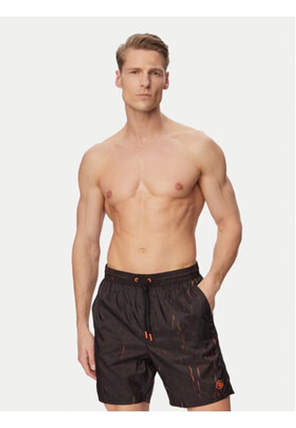 Guess Szorty kąpielowe F6GT18 WN352 Czarny Regular Fit. Kolor: czarny. Materiał: syntetyk