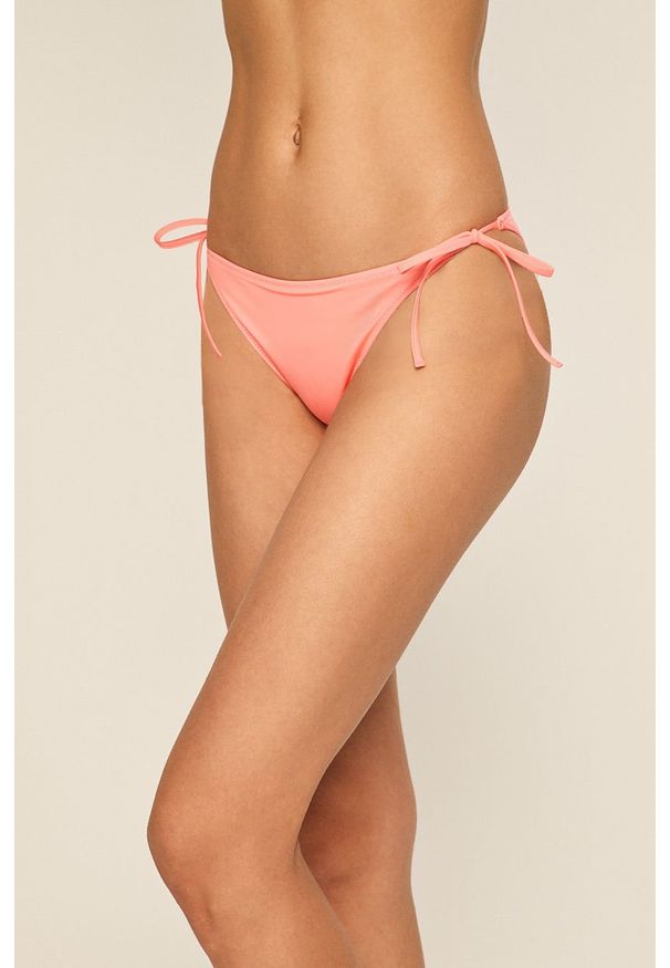 Calvin Klein - Figi kąpielowe. Kolor: różowy. Materiał: poliester, materiał, elastan. Wzór: nadruk