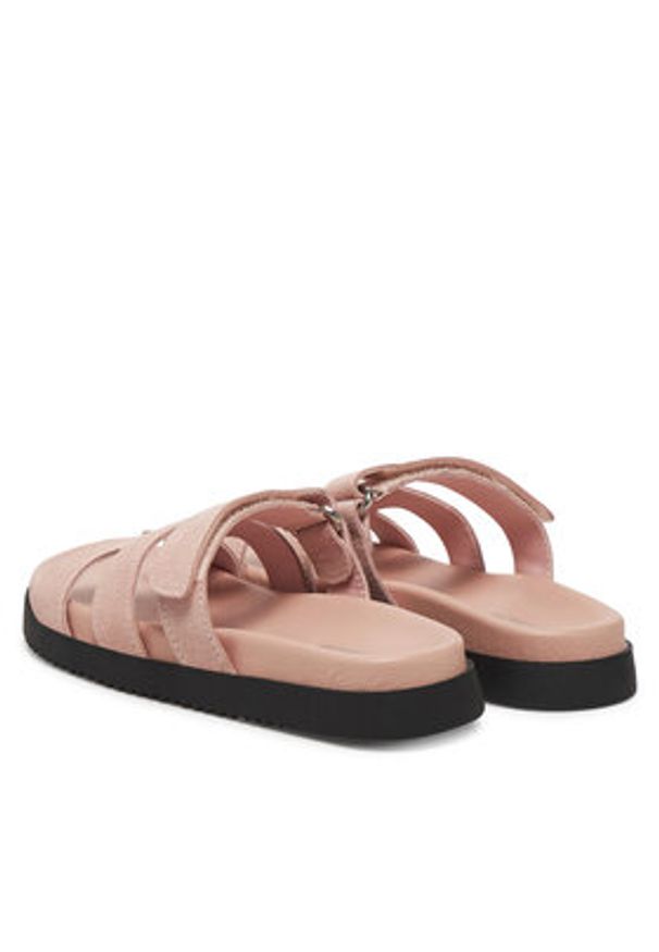 DeeZee Klapki DZ-S1 Różowy. Kolor: różowy. Materiał: skóra, zamsz